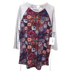 Lularoe 2XL Raglan Sleeve Multicolor "Randy" Tunic New With Tags